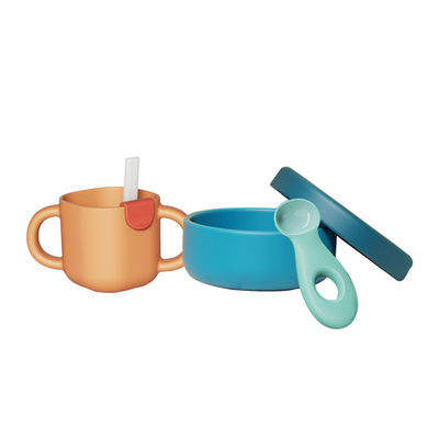 قیمت خوب سیتی سیلیکونی برای تغذیه نوزادان سیتی سیلیکونی نارنجی برای تغذیه نوزادان میوه ای 270ML Childrens Bowl آنلاین