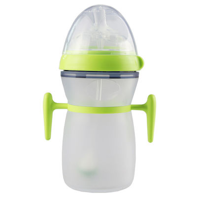 Good price Latex Free 9oz Baby Silicone Feeding Bottle Silicone Infant Bottle Feeding With Handle Age 0-2 Years online