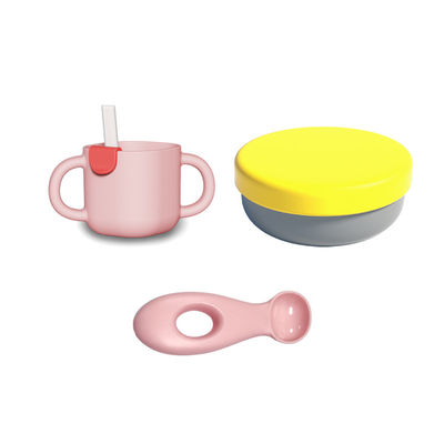 Good price Toddler Silicone Tableware Set Customized Logo Microwave Steamable Newborn Feeding Set online
