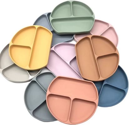 Good price Silicone Baby 17cm Infant Feeding Dishes High Temperature Resistance Weaning Plates Suction Tableware online